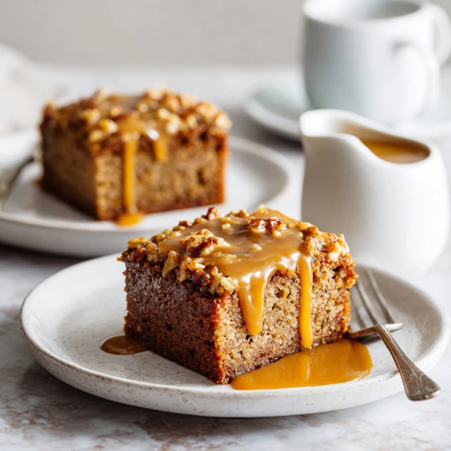 Spiced Dandelion Nut Cake with Dandelion Caramel Drizzle