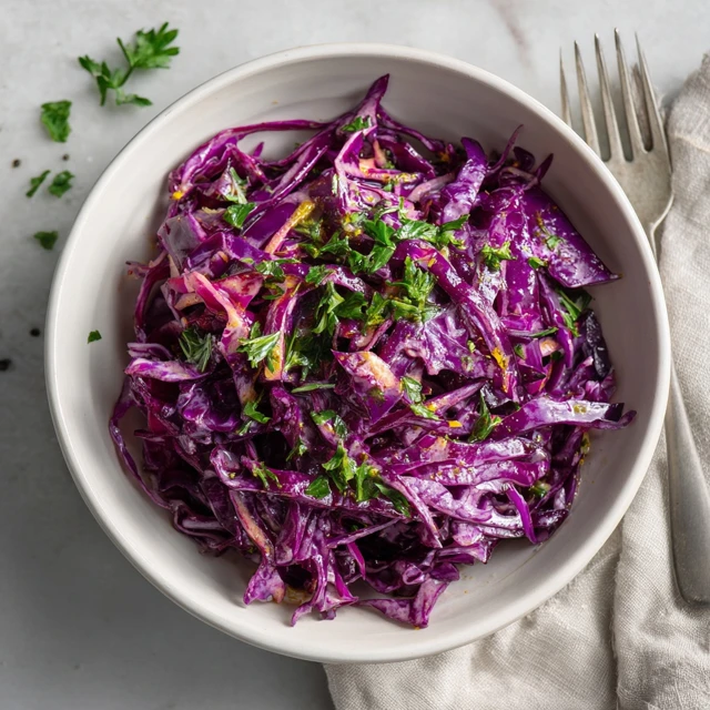 Creamy Red Cabbage Slaw Recipe – Colorful, Tangy, and Refreshing