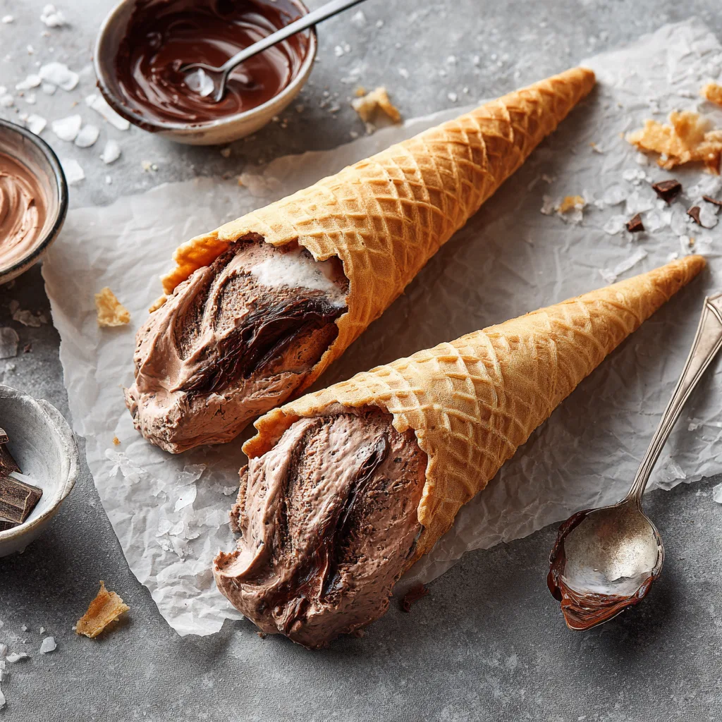 Crunchy Chocolate Cream Cones