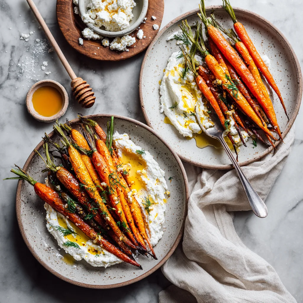 Honey Roasted Carrots & Whipped Feta 🥕🍯