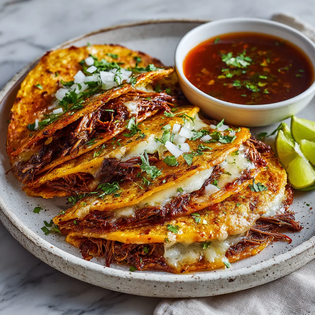 Cheesy Birria Tacos with Consomé 🌮🧀