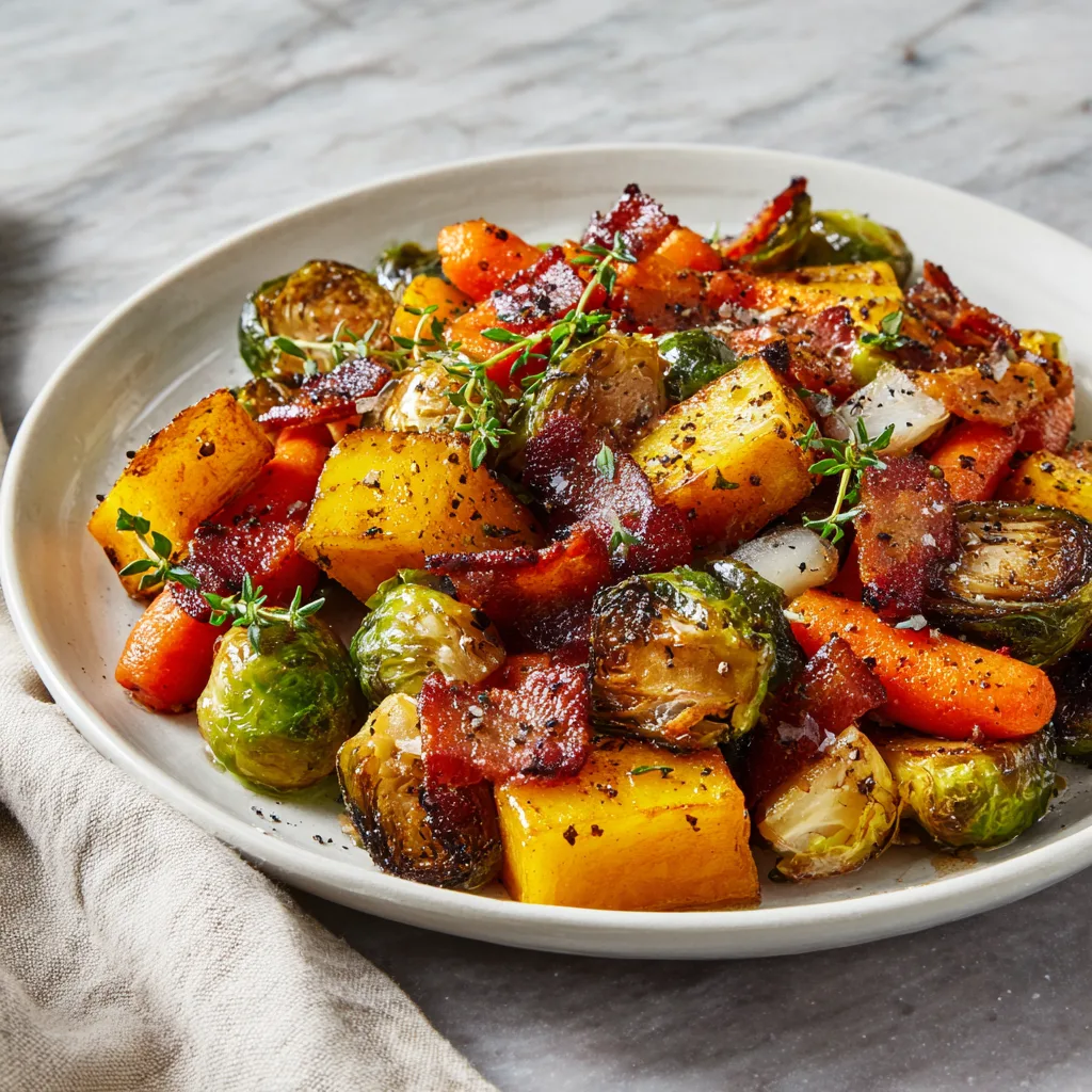 Best Roasted Fall Veggies with Bacon 🥓🍁