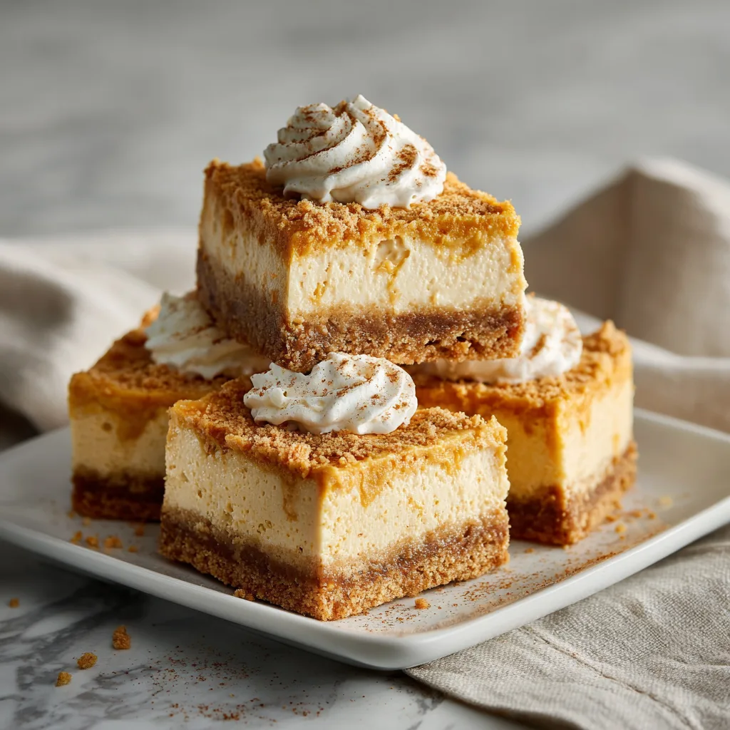 Creamy Pumpkin Cheesecake Bars 🎃🍰
