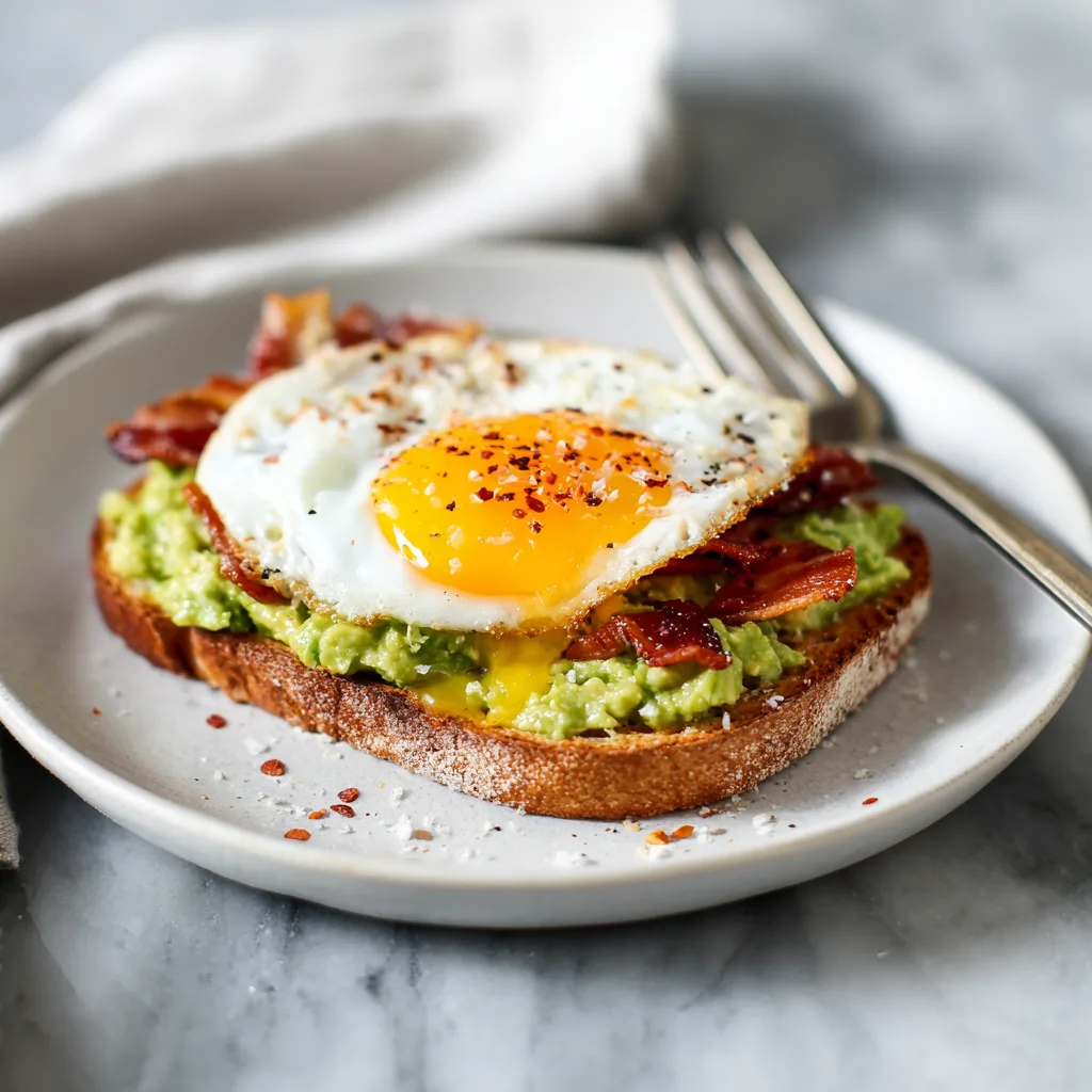Best Avocado Toast with Bacon & Egg 🥑🥓