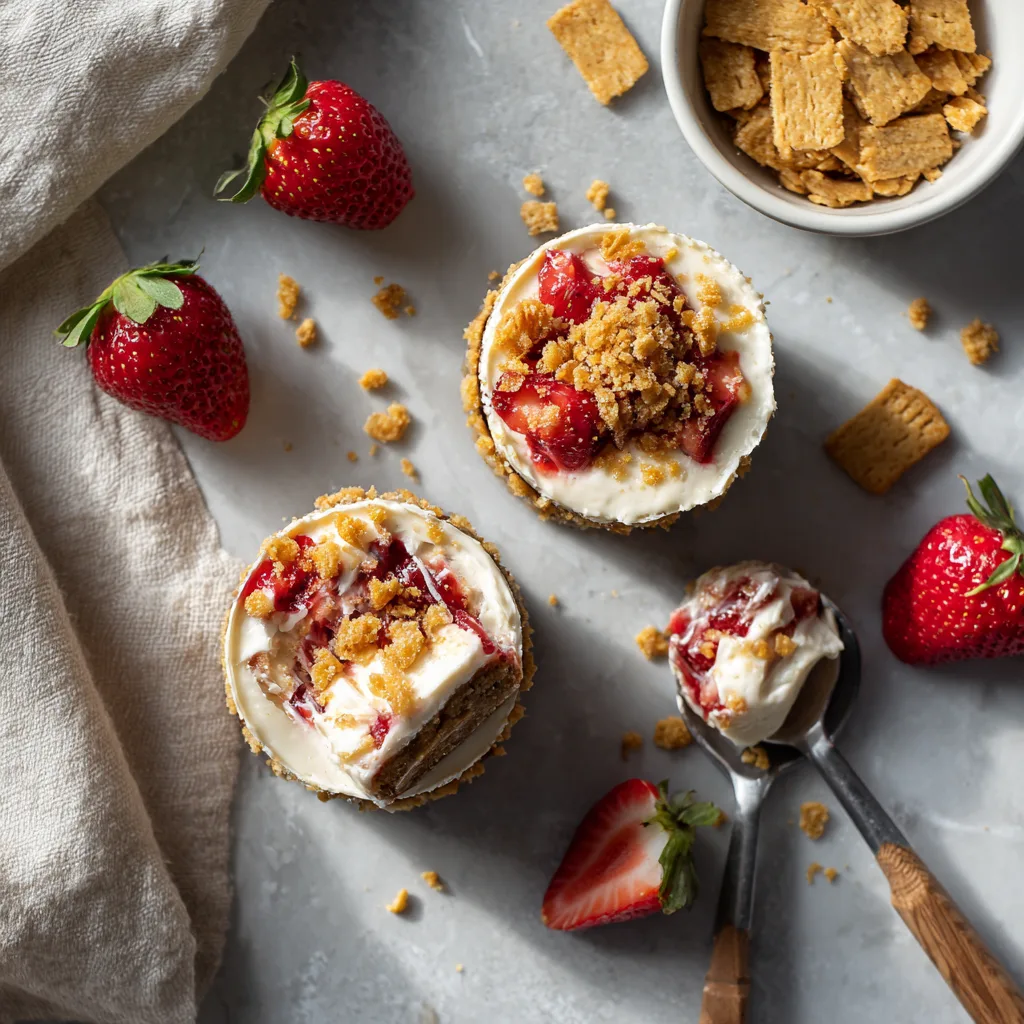 No-Bake Strawberry Crunch Cheesecake Cups