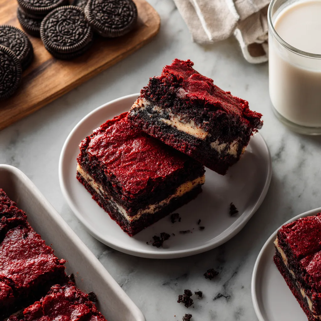 Ultimate Fudgy Red Velvet Oreo Brownies