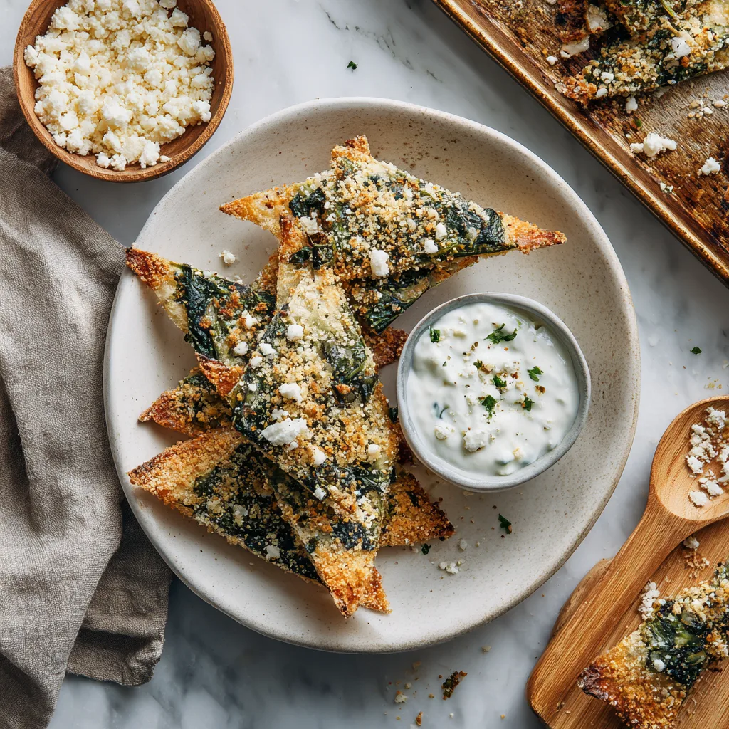 Crispy Spinach & Feta Chips 🌿🧀