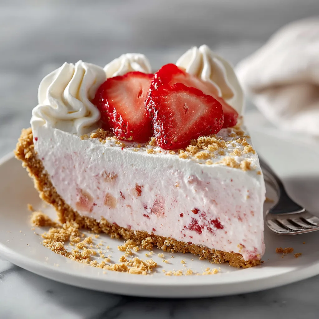 Strawberry Shortcake Freezer Pie | No-Bake Recipe 🍓❄️