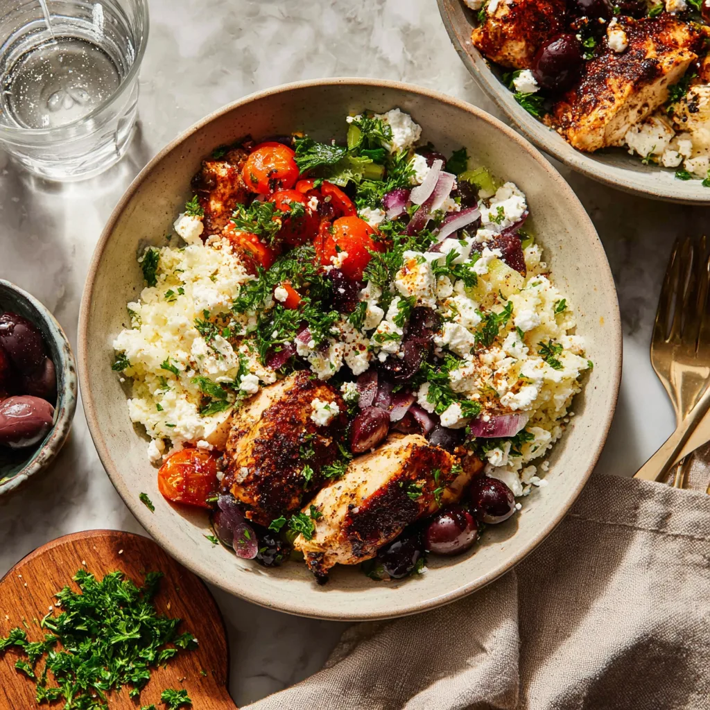 Loaded Greek Chicken Bowls 🥗✨ – A Flavorful Mediterranean Delight