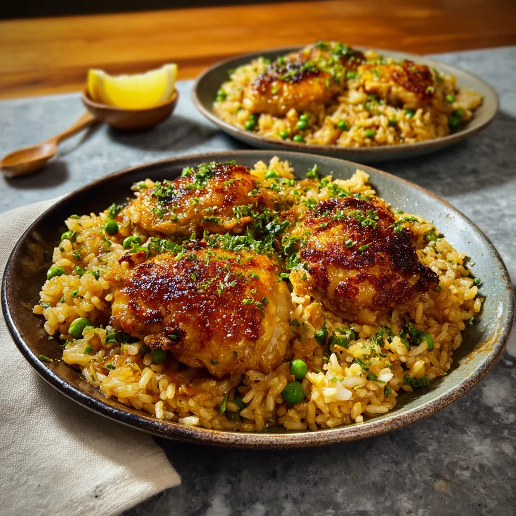 Crispy One Pan Chicken & Rice 🥘✨