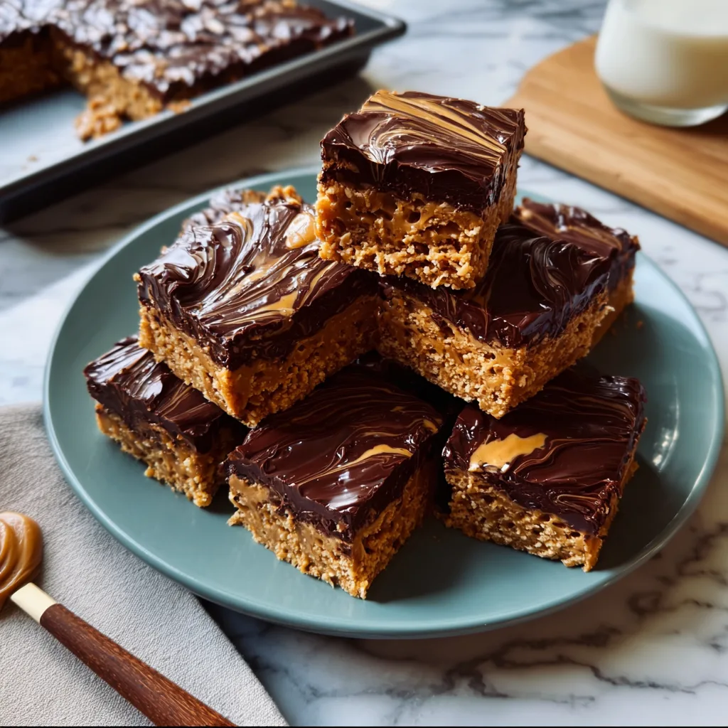 Gooey Chocolate PB Swirl Bars 🍫🥜