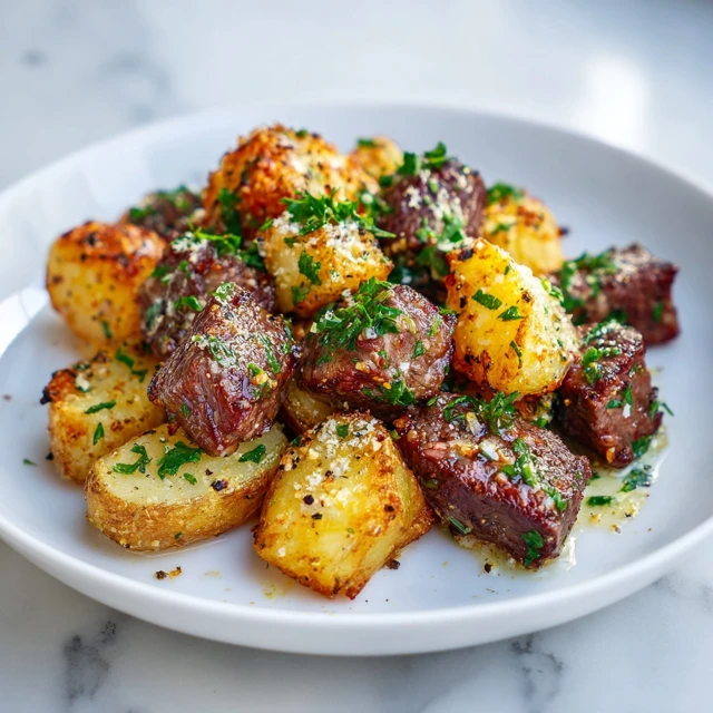 Garlic Butter Steak Bites with Crispy Potatoes