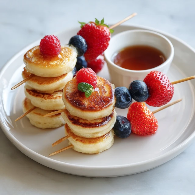 Mini Pancake Skewers with Syrup Dip – Cute, Fun & Perfect for Sharing