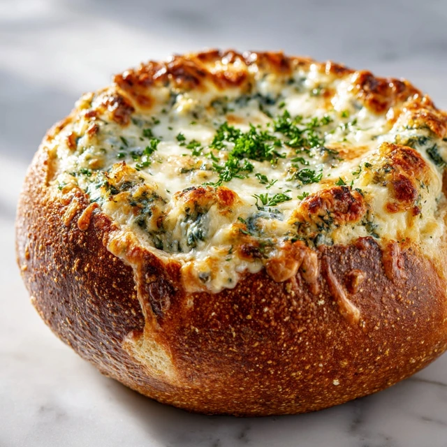 Spinach Artichoke Dip Bread Bowl: The Ultimate Cheesy Party Appetizer