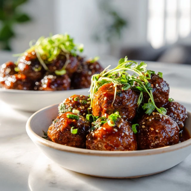 Spicy Honey Garlic Meatball Bowls – Sweet, Sticky, and Irresistible