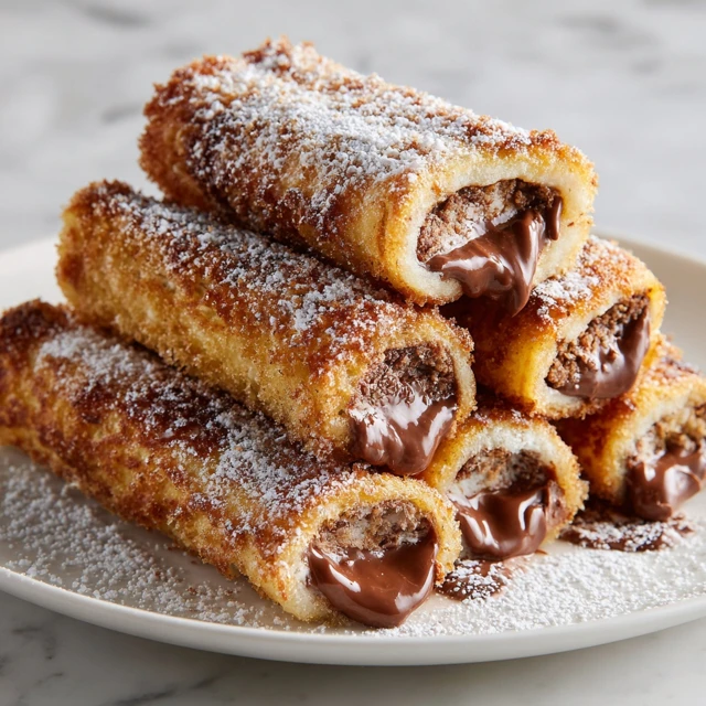 Nutella Stuffed French Toast Roll-Ups – Crispy, Gooey Breakfast Heaven