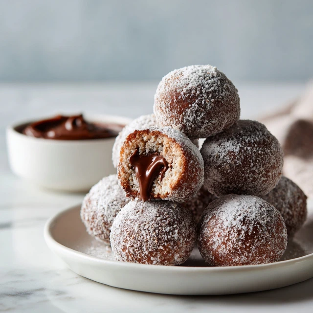 Chocolate Hazelnut Stuffed Donut Holes – Soft, Fluffy, Gooey Viral Dessert Bites