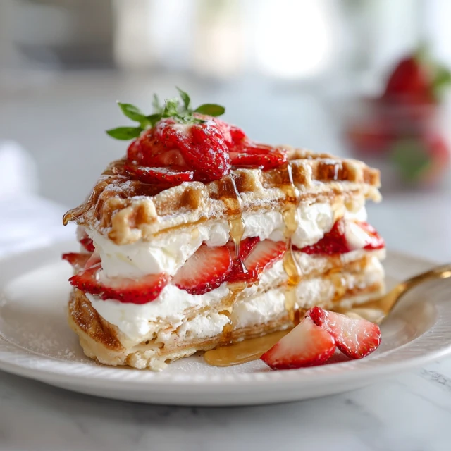 Strawberry Shortcake Whipped Cream Waffle Stack: A Dreamy Dessert Breakfast