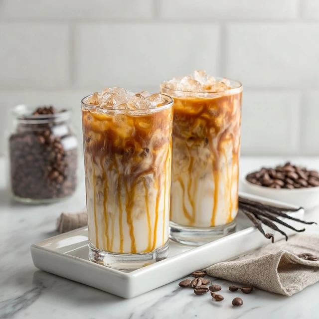 Iced Caramel Vanilla Cold Brew Latte – Smooth, Sweet & Café-Style Coffee at Home