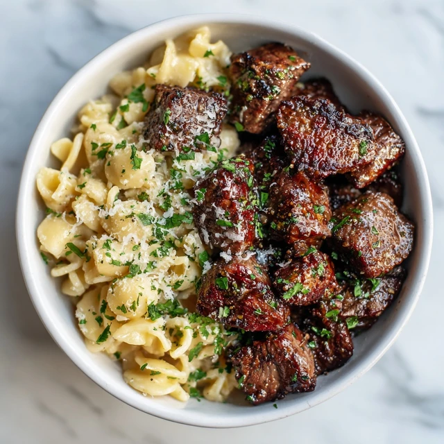 Garlic Butter Steak Bites with Creamy Parmesan Pasta – A Restaurant-Quality Dinner at Home