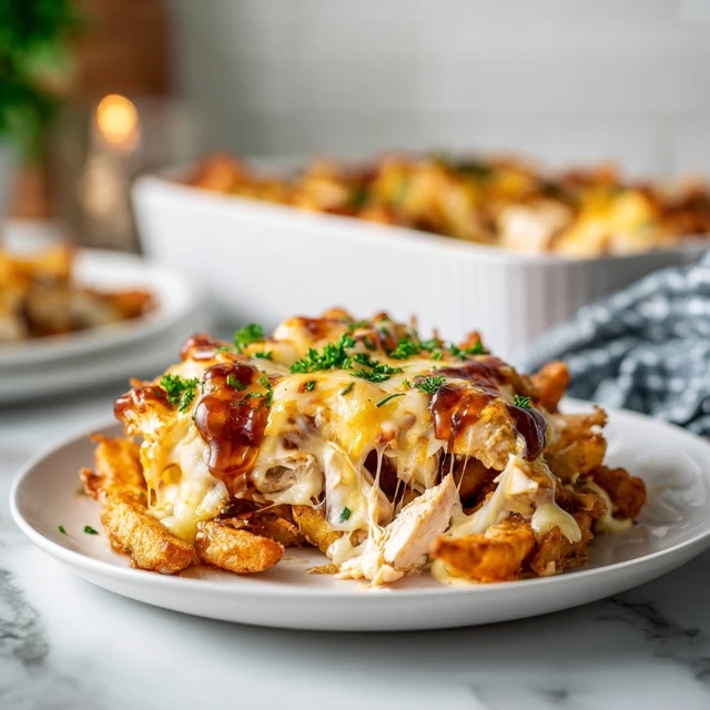 Hot Honey Pretzel Chicken Loaded Cheesy Fries Bake: The Ultimate Comfort Food Explosion