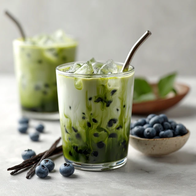Iced Blueberry Vanilla Matcha Latte – Creamy, Fruity, Café-Style Refreshment at Home