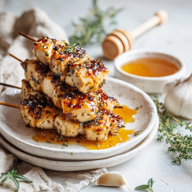 Crispy Honey Garlic Chicken Skewers – Sticky, Sweet, and Perfectly Crispy