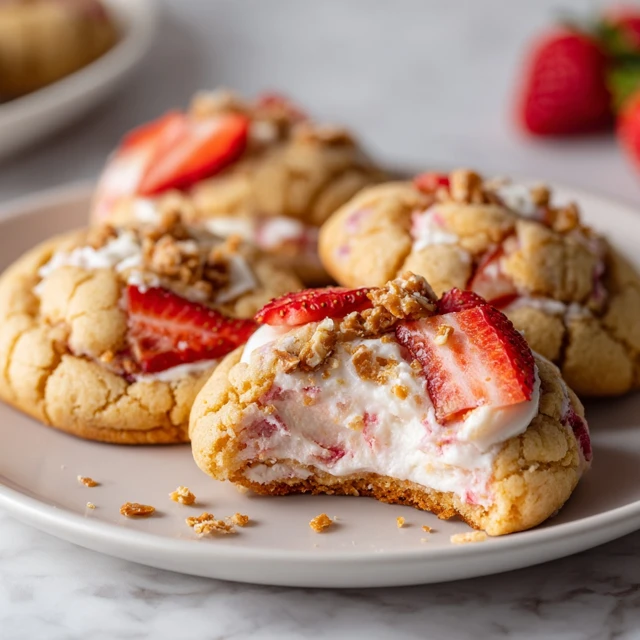 Strawberry Cheesecake Pretzel Cookie Dough Stuffed Cookies