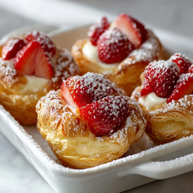 Strawberry Shortcake Vanilla Custard Croissant Cups (Flaky Bakery-Style Dessert Cups)