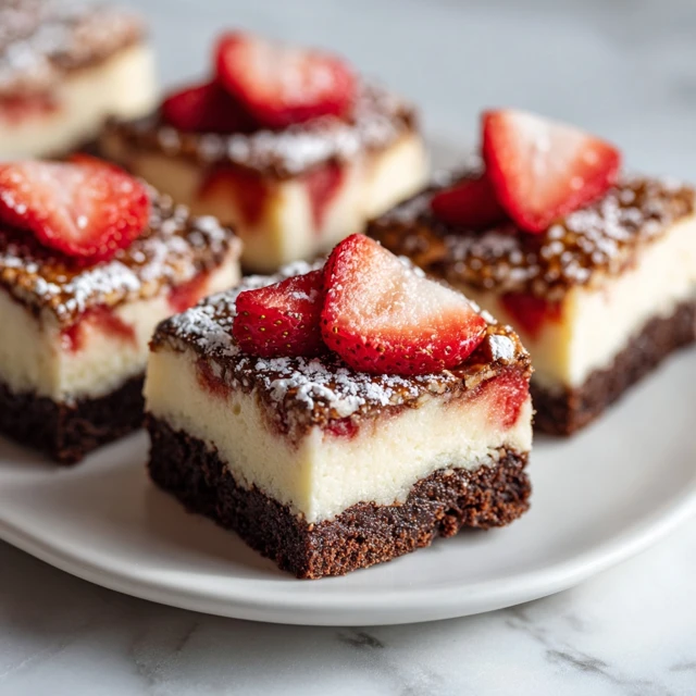 Strawberry Cheesecake Pretzel Crust Brownie Bars