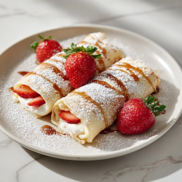 Strawberry Cream Stuffed Crepe Pancake Burritos – A Sweet Breakfast Dream