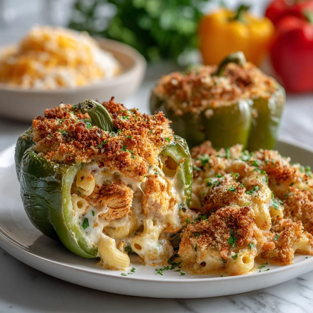 Crispy Chicken Mac & Cheese Stuffed Peppers – Golden, Cheesy, Crunchy Comfort Food