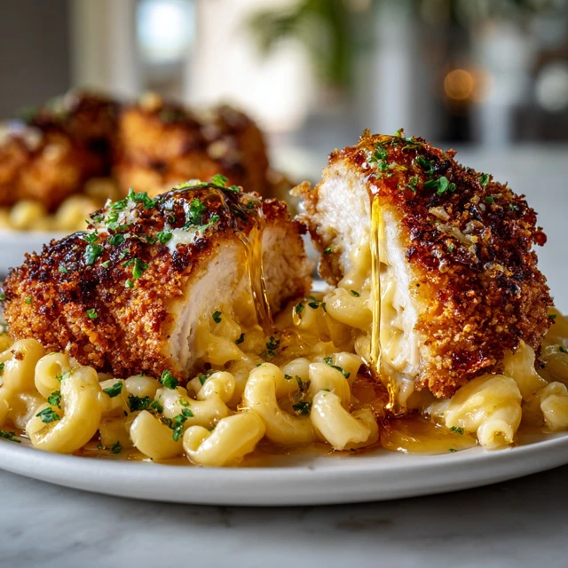 Hot Honey Pretzel Chicken Mac & Cheese Bites – Crispy, Cheesy, Spicy Perfection