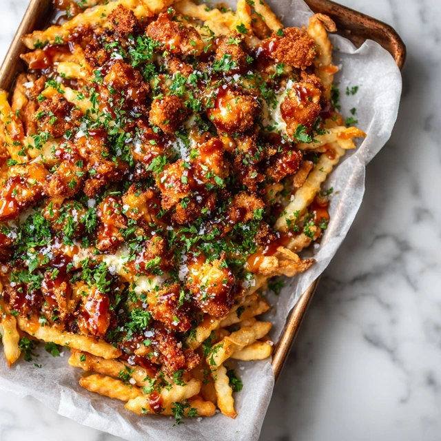 Hot Honey Pretzel Chicken Loaded Fries – Crispy, Sweet & Spicy Comfort Food