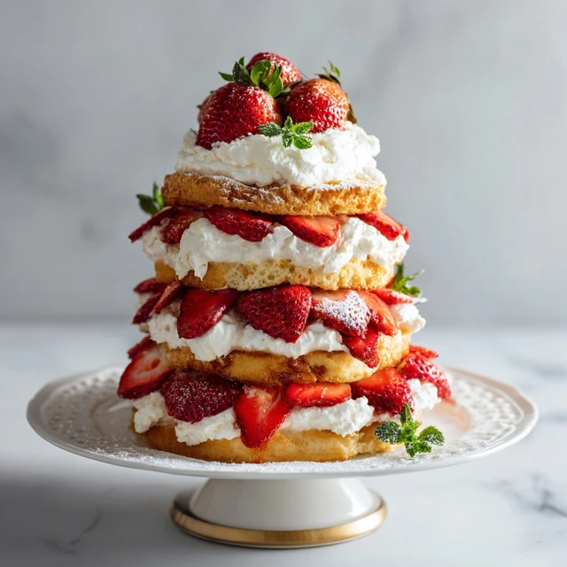 Strawberry Shortcake Whipped Cream Brioche Tower