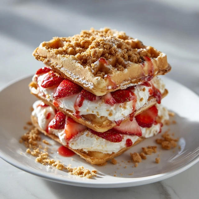 Strawberry Cheesecake Crunch Waffle Sandwich – The Ultimate Sweet Indulgence
