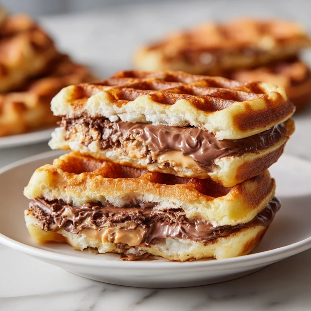 Chocolate Peanut Butter Stuffed Waffle Sandwich: The Ultimate Gooey Dessert Treat