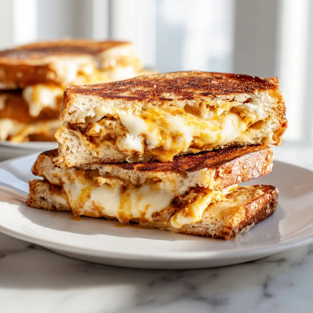 Triple Cheese Hot Honey Pretzel Grilled Melt